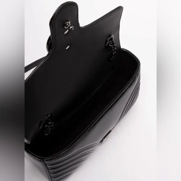 ❌❌SOLD!❌❌NEW Gucci Marmont GG Black Patent Leather Shoulder Bag Purse Authentic - Picture 9 of 11